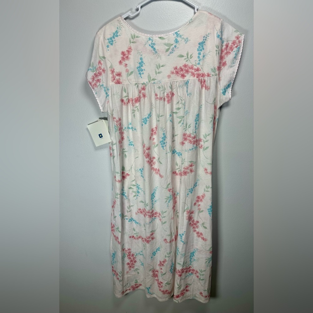 Women’s Celestrial Dreams  Floral Lace Nightgown Pink and Blue 100% Cotton Large - Picture 3 of 5
